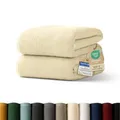Produktbild: Blumtal Premium Frottier Handtücher Set 2 teilig 100% Baumwolle - Oeko-TEX zertifiziertes Towel 2X (50x100 cm) - Ultra saugstarkes Frottier Handtücher Set waschbar °60 - Towel - Handtuch Beige