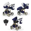 Produktbild: Kinderwagen-Set 5 in 1 Neo Gold inkl. Sportsitz, Autositz und Iso Base - 17 Teile - in 22 Farben