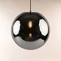Produktbild: s.luce Orb Glaskugel Hängeleuchte Hängelampe Pendellampe Pendelleuchte Glaslampe, Farbe Schwarz/Rauch, Größe Ø 30cm