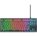 Produktbild: Trust Gaming GXT833 THADO TKL Gaming Tastatur Kompakte Gaming-Tastatur aus Metall mit mehrfarbiger LED-Beleuchtung