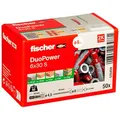 Produktbild: fischer DuoPower 6x30 S 2K 535459 Dübel mit Schrauben Ø 6 mm x 30 mm, 50 St. mit Prämie nach Registrierung