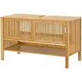 Produktbild: [en.casa] Waschbeckenunterschrank, Natur, Holz, Bambus, 100x60x45 cm, Badezimmer, Badezimmerschränke, Waschbeckenunterschränke