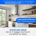 Produktbild: Bomann DU 652.1 IX Dunstabzugshaube/ 60 cm/Umluft- oder Abluftbetrieb/LED-Beleuchtung / 338,6 m3/h / Edelstahl - Silber