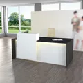 Produktbild: Kompaktheke / Empfangstresen, Breite 180 cm, anthrazit / weiß