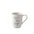 Produktbild: Villeroy & Boch - Statement, Becher mit Henkel, Live Love Laugh, 280ml, Premium Porzellan, weiß