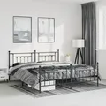 Produktbild: vidaXL Bettgestell mit Kopf- und Fußteil Metall Schwarz 193x203 cm