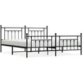 Produktbild: vidaXL Bettgestell mit Kopf- und Fußteil Metall Schwarz 193x203 cm Modell 51847283