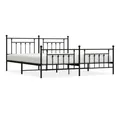 Produktbild: vidaXL Bettgestell, Bettrahmen mit Kopf- und Fußteil Metall Schwarz 193x203 cm