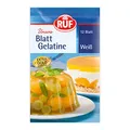 Produktbild: RUF Blatt Gelatine weiß, Speisegelatine zum Gelieren, Verdicken, Stabilisieren und Emulgieren, einfache Anwendung, glutenfrei, 1x12 Blatt