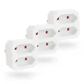 Produktbild: greate 3x Doppelstecker für Steckdose 2fach - Steckdosenadapter, Doppelsteckdose
