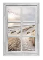 Produktbild: artissimo Garten-Poster 60x90cm PE6736-GP wetterfestes Outdoor-Poster, Strand Dünen Gartenbild im Fensterblick-Design, maritime Wanddeko für draußen