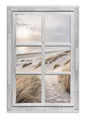 Produktbild: artissimo Poster Garten-Poster 60x90cm wetterfest Strand Dünen Outdoor-Deko, Outdoor-Poster: Fensterblick Strand & Meer