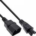 Produktbild: InLine® Netzkabel, C14 Kupplung auf C5 Stecker, schwarz, 3 m