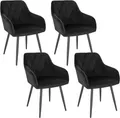 Produktbild: Woltu Esszimmerstuhl (4 St), Sessel mit Armlehne Rückenlehne, mit Samtbezug
