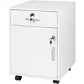 Produktbild: Relaxdays Rollcontainer Holzwerkstoff Weiß Abschließbar 57 cm x 40 cm x 40 cm