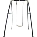 Produktbild: AXI Schaukel aus Metall in Anthrazit & Creme | Einzelschaukel mit Gestell für Kinder / Kinderschaukel | Schaukelgestell für den Garten - Schwarz