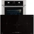 Produktbild: Autarkes Herdset: 60cm Einbaubackofen BO8810SS + 90cm Induktionskochfeld IH89005FZ | Grill | Heißluft | Teleskopauszüge | Automatik-Timer | 2-fac... - Schwarz