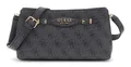 Produktbild: GUESS Katya Crossbody Top Zip Umhängetasche Tasche Coal Logo anthrazit schwarz