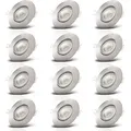 Produktbild: Einbaustrahler 68mm 12er Set - 230V, 4,9W, 480lm, LED, warmweiß, matt-nickel - Grau