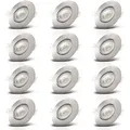 Produktbild: B.k.licht - Einbaustrahler 68mm 12er Set - 230v, 4,9w, 480lm, Led, Warmweiß, Matt-nickel