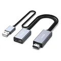 Produktbild: Benfei adapter HDMI to DisplayPort 4K 60Hz 2K 144Hz 1080P 165Hz unidirectional gray (USB-A, 25 cm) (70113180)