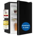Produktbild: Exquisit Mini-Kühlschrank, 50 Liter, 45 cm Breite, LED-Innenbeleuchtung, Temperaturregelung, Kühlschrank klein, KB560-V-091E schwarz - Schwarz