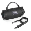 Produktbild: Silikonhülle Tragetasche Case Tasche Hülle für JBL Charge 6 Bluetooth Lautsprecher, Mit abnehmbarem Riemen für Fahrrad Golf Cart Geländer (Schwarz)