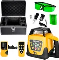 Produktbild: VEVOR Rotationslaser-Nivelliergerät, grüner Strahl, 500 m Reichweite, Neigung einstellbar, 360° drehbar, selbstnivellierend, präzise Messung, inkl. Fernbedienung, Empfänger und Tragetasche