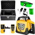 Produktbild: Vevor Rotationslaser-nivelliergerät, Grüner Strahl, 500 M Reichweite, Neigung Einstellbar, 360° Drehbar, Selbstnivellierend, Präzise Messung, Inkl. Fernbedienung, Empfänger Und Tragetasche