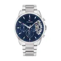 Produktbild: Tommy Hilfiger Multi Zifferblatt Quarz Uhr für Herren mit Silbernes Edelstahl-Mesh-Gliederarmband und Lederarmband
