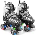 Produktbild: Apollo Super Quad X Pro | verstellbare Rollschuhe für Kinder | komfortable, größenverstellbare LED Roller Skates | Rollschuhe für Mädchen und Jungen | Größen 31-42
