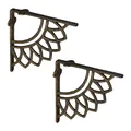 Produktbild: Relaxdays Regalträger, 2er Set, Gusseisen, Mandala-Motiv, antikes Design, Winkel für Regalbretter, Regalhalter, Bronze