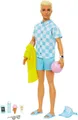 Produktbild: Barbie Anziehpuppe Blonde Ken-Puppe mit Badehose und Strand-Accessoires