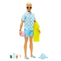 Produktbild: Barbie Ken - Blonde Puppe mit blauem Hemd und Badehose, Strand-Accessoires und Wasserball für kreatives Spielen, für Kinder ab 3 Jahren, HPL74