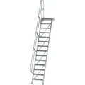 Produktbild: Günzburger Steigtechnik Treppe Mit Plattform 60° Stufenbreite 600 Mm 14 Stufen Aluminium Geriffelt - 600374