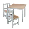 Produktbild: roba Kindersitzgruppe 'Woody' - 2 Kinderstühle & 1 Tisch - Sitzgarnitur/Sitzmöbel für Kinder in Holzdekor & Taupe