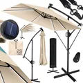 Produktbild: KESSER® Ampelschirm Holly Sonnenschirm Rechteckig mit und ohne LED Solar inkl. Abdeckung + Windsicherung mit Kurbel | Kurbel-Schirm mit Ständer UV-Schutz Aluminium Wasserabweisend Ø350cm Gartenschirm