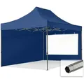 Produktbild: 3x4,5m Faltpavillon, premium Stahl 40mm, Seitenteile mit Panoramafenstern, blau