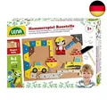 Produktbild: Lena 65828 Hammerspiel, Nagelspiel mit 64 bunten 8 Baustellen Teilen,