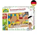 Produktbild: Lena 65828 Hammerspiel, Nagelspiel mit 64 bunten 8 Baustellen Teilen,