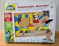Produktbild: Lena 65828 Hammerspiel, Nagelspiel mit 64 bunten 5 Baustellen Teilen, Korkplatte