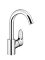 Produktbild: hansgrohe Ecos - Waschtischarmatur mit Zugstangen-Ablauf, schwenkbar, Wasserhahn Bad mit Auslauf Höhe 190 mm, Mischbatterie Waschbecken wassersparend (EcoSmart), Chrom, 14085000