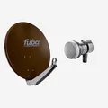 Produktbild: Fuba Sat Anlage 1 Teilnehmer | Satellitenschüssel Komplettset - DAA 650 B Sat-Schüssel 60x65cm Alu braun + Fuba DEK 117 Single LNB 1 Teilnehmer (DVB-S2, HDTV, UHD 4K/8K, 3D) mit LTE-Störfilter