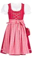 Produktbild: Nübler Kinderdirndl 3-TLG. Diana - Mädchen Dirndl Set mit Bluse & Schürze, Traditionelle Tracht in Beere mit Blumenmuster, Rosa Schürze, Runder Ausschnitt mit Froschmaulborte, Größe:98