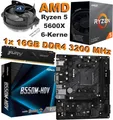 Produktbild: AMD Ryzen 5 5600X Aufrüstkit Bundle Asrock B550M HDV 16GB RAM 3200MHz Aufrüstkit