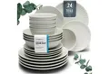 Produktbild: PURE LIVING INTERIOR DESIGN Geschirr-Set 6 Pers. - Hochwertiges Skandinavisches Steingut Geschirrset (24-tlg), 6 Personen, Steingut, Geschirr Set - Schüssel- und Teller Set - Tafelservice
