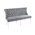 Produktbild: riess-ambiente.de Design Sofabank Castle Deluxe 165cm grau Samt Löwenkopf Chesterfield Barock, Esszimmerbank mit Rückenlehne, Sitbank, Küchenbank, Polsterbank