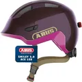 Produktbild: ABUS Kinderhelm Smiley 3.0 ACE LED - Fahrradhelm mit Licht - tiefe Passform & Platz für einen Zopf - für Mädchen und Jungs - Violett Glänzend, Größe S