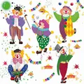 Produktbild: 20 Servietten Carnival Tanzende Clowns Fasching Zirkus  Geburtstag Kinder  33x33