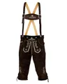 Produktbild: STEIGENHÖFER Lederhose Herren Tracht Kniebund - Reinhold - Trachtenhose mit Trägern - 100% Rindsleder - Traditionelle Echtlederhose - Ideal für Dein Oktoberfest Herren Outfit - Dunkelbraun - 52